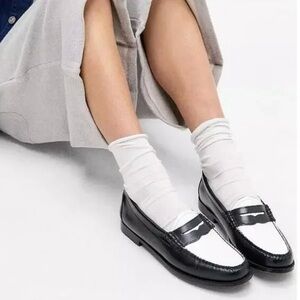 G.H. Bass Weejuns Whitney Black and White Loafers